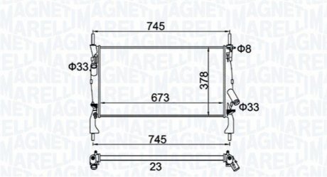 FORD Радіатор охолодження Transit Tourneo,Transit 2.2/2.4TDCi 06- MAGNETI MARELLI BM1739 (фото 1)