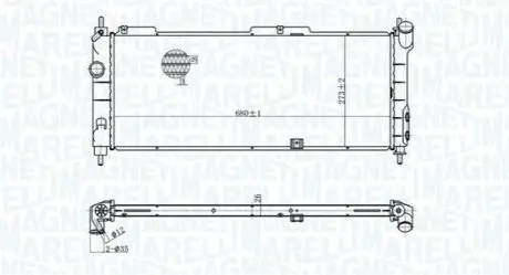 MAGNETI MARELLI OPEL Радіатор OPEL CORSA B 1,2-1,4 Magneti Marelli BM1753 Купити в Україні