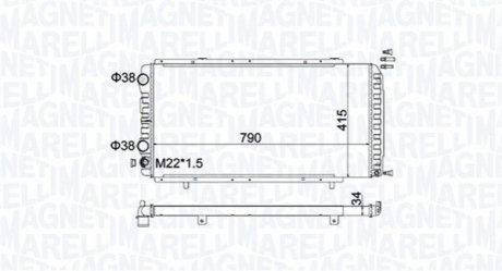 CITROEN Радиатор Jumper 1,9-2.8D/TD/TDi/HDi 94- (790x415x34) MAGNETI MARELLI BM1809 (фото 1)