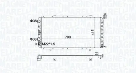 MAGNETI MARELLI CITROEN радіатор Jumper 1,9-2.8D/TD/TDi/HDi 94- (790x415x34) Magneti Marelli BM1809 Купити в Україні