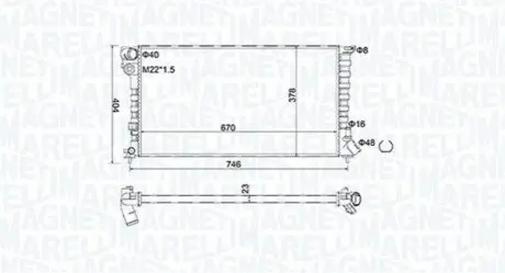 MAGNETI MARELLI радіатор двигуна CITROEN BERLINGO (MF) 1,8D (MFA9A) 1,9D 1,9D 4WD (MFWJZ) 1,9D (MFDJY) XSARA (N1, N2) 1,9D PEUGE Magneti Marelli BM1866 Купити в Україні