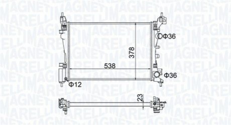 FIAT радіатор охолодження Grande Punto 1.3d 08-,Opel Corsa D 1.0/1.4 06- MAGNETI MARELLI BM1867 (фото 1)