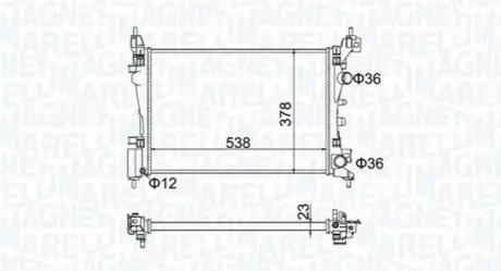 MAGNETI MARELLI FIAT радіатор охолодження Grande Punto 1.3d 08-,Opel Corsa D 1.0/1.4 06 Magneti Marelli BM1867 Купити в Україні