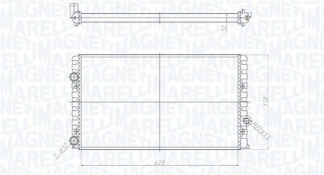 VW Радиатор GOLF 1.9D,TD 91- MAGNETI MARELLI BM1907 (фото 1)