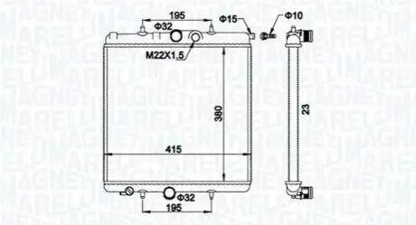 MAGNETI MARELLI PEUGEOT радіатор охолодження 206 1.1/1.6 Magneti Marelli BM1941 Купити в Україні