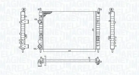 MAGNETI MARELLI FIAT Радиатор охлаждения ALBEA (178_, 172_) 1.4 07-09 Magneti Marelli BM1963