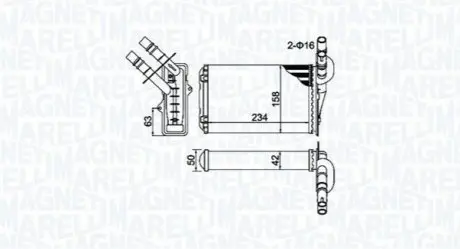 MAGNETI MARELLI RENAULT радіатор пічки Clio Magneti Marelli BR404 Купити в Україні