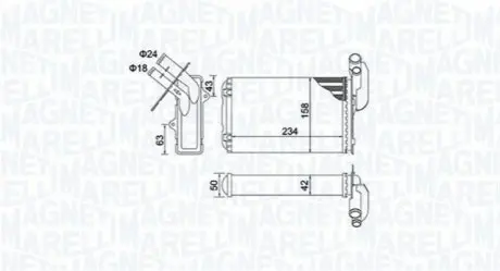 MAGNETI MARELLI RENAULT радіатор опалення R19 I,II,Clio I, Magneti Marelli BR405 Купити в Україні