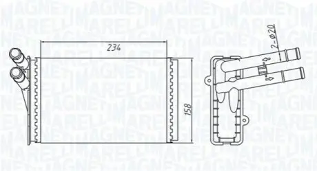 MAGNETI MARELLI VW радіатор пічки Passat 96- AUDI 80/A4 Magneti Marelli BR409 Купити в Україні