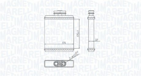 VW Радиатор отопления Polo,Skoda Fabia,Roomster MAGNETI MARELLI BR412