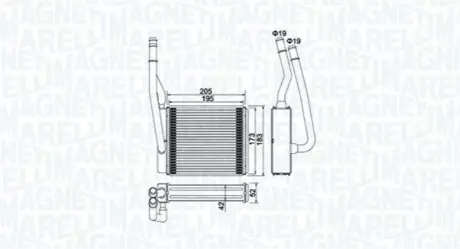 Радіатор пічки Magneti Marelli BR414 Купити в Україні