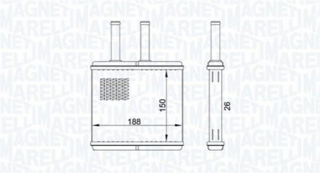 CHEVROLET Радиатор отопления Aveo 03- MAGNETI MARELLI BR437 (фото 1)