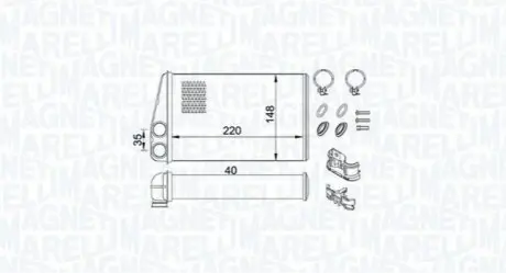 MAGNETI MARELLI RENAULT радіатор опалення Grand Scenic II,Megane II,Scenic II Magneti Marelli BR438 Купити в Україні