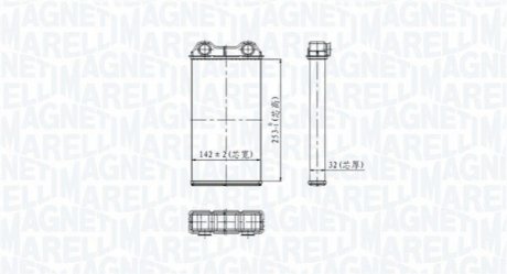 NISSAN Радиатор отопления Trafic II,Opel Vivaro,Nissan 01- MAGNETI MARELLI BR439 (фото 1)