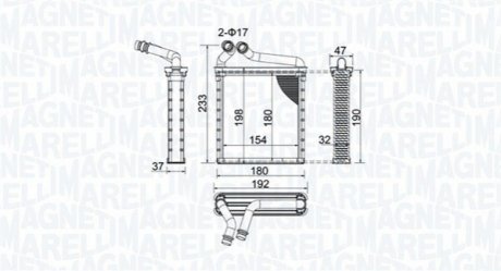 Радиатор печки VW Golf/Passat 03-14 MAGNETI MARELLI BR442 (фото 1)