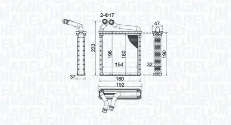 Радиатор печки VW Golf/Passat 03-14 Magneti Marelli BR442 Купить в Украине