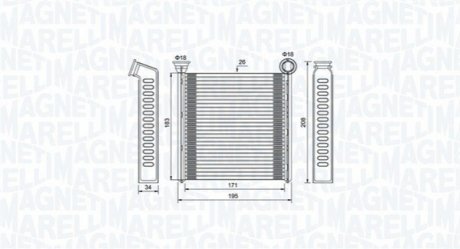 VW Радиатор отопления Audi A3,Golf,Passat,Tiguan,Skoda Octavia MAGNETI MARELLI BR448 (фото 1)