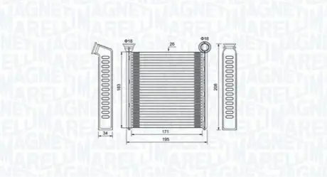 MAGNETI MARELLI VW Радиатор отопления Audi A3,Golf,Passat,Tiguan,Skoda Octavia Magneti Marelli BR448 Купить в Украине