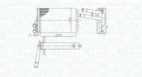 Радіатор пічки Magneti Marelli BR462 Купити в Україні