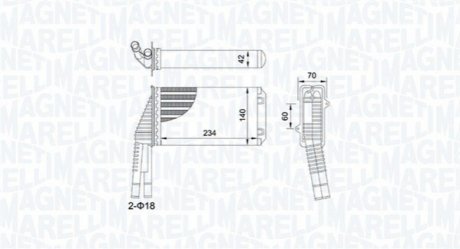 CITROEN Радиатор отопления C1 1,0 05-, Peugeot 107 1,0 05-, Toyota Aygo MAGNETI MARELLI BR467 (фото 1)