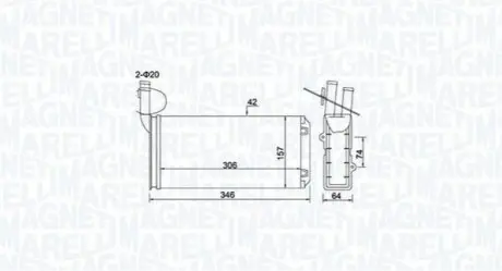 MAGNETI MARELLI VW Радиатор печки T4 90- Magneti Marelli BR474