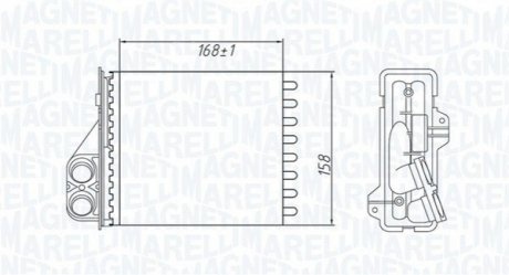 Радиатор печки (170x157x42) Dacia Renault Duster Logan 1.4-1.6 04- MAGNETI MARELLI BR479 (фото 1)