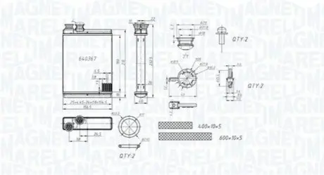 Радіатор пічки Magneti Marelli BR486 Купити в Україні