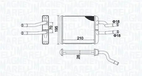 MAGNETI MARELLI FIAT Радіатор опалення Alfa Romeo 147/156 Magneti Marelli BR500