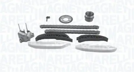 MAGNETI MARELLI BMW К-кт ланцюга приводу р-вала (2 ланцюга+4 направляючі + натягувач) M47N,M57,M57N Magneti Marelli MCK0370 Купити в Україні