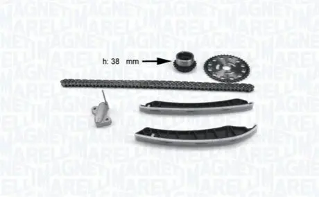MAGNETI MARELLI NISSAN К-кт ланцюга грм(ланцюг+2 шт. направляючі+ 2 шестерні+ натягувач) Qashqai 1.6dci 11-, Renault Megane III Magneti Marelli MCK0950 Купити в Україні