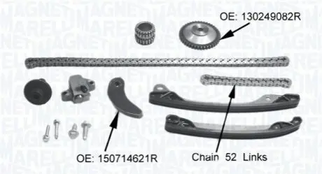 MAGNETI MARELLI К-т ланцюга ГРМ RENAULT Captur Clio Twingo 0,9 12-, DACIA Sandero, Logan Magneti Marelli MCK1360 Купити в Україні