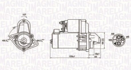 Стартер OPEL ASTRA 1,4 09- MAGNETI MARELLI MQS1257