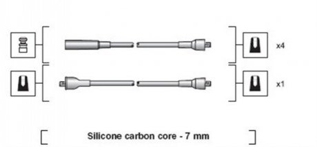 Дроти запалення, набір MAGNETI MARELLI MSK1024 (фото 1)