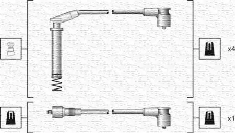 Фото Комплект високовольтних проводів OPEL ASTRA F,CORSA A,KADETT E [941318111154] MAGNETI MARELLI (MSK1154) зображення 1