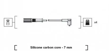 Дроти запалювання, набір Magneti Marelli MSK1204