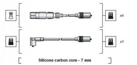 Проволока зажигания, набор MAGNETI MARELLI MSK1270 (фото 1)