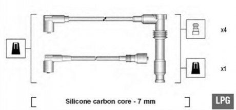 Проволока зажигания, набор MAGNETI MARELLI MSK681 (фото 1)