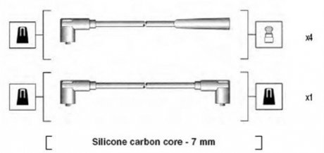 Проволока зажигания, набор MAGNETI MARELLI MSK837 (фото 1)