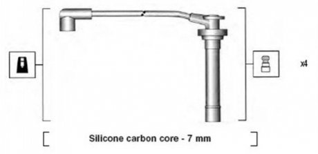 Комплект високовольтних дротів NISSAN PRIMERA 1,6 16V -96 [941295120858] MAGNETI MARELLI MSK858 (фото 1)