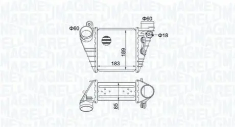 MAGNETI MARELLI Интеркуллер Audi A3,Golf,Skoda Octavia 1.8T/1.9TDI 96- Magneti Marelli MST483 Купить в Украине