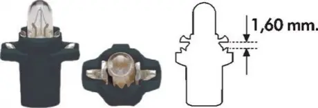 Фото PB3 12V 1.2W Мініавтолампа B8,3d MAGNETI MARELLI (PB3 1,2W 12V) зображення 1