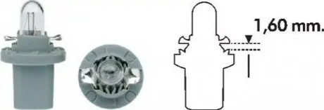 MAGNETI MARELLI 24V 1,2W мініавтолампа BX8,5d Magneti Marelli PB5 1,2W 24V Купити в Україні