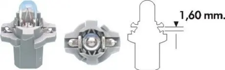 Фото 1.2W 12V B8.7d Автолампа MAGNETI MARELLI (PB7 1,2W 12V) зображення 1