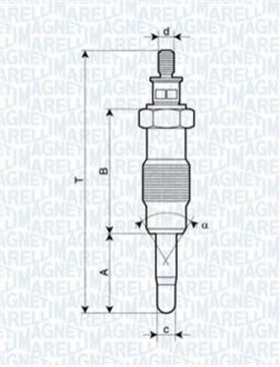 Свеча накаливания MAGNETI MARELLI UX11A (фото 1)