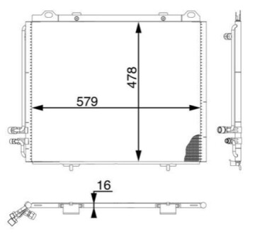 Радиатор кондиционера MB E-class (W210) 2.0-5.4 95-03 MAHLE / KNECHT AC 196 000S