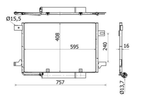 Радіатор кондиціонера W169/W245 04-12 (Premium Line! OE) MAHLE / KNECHT AC 369 000S