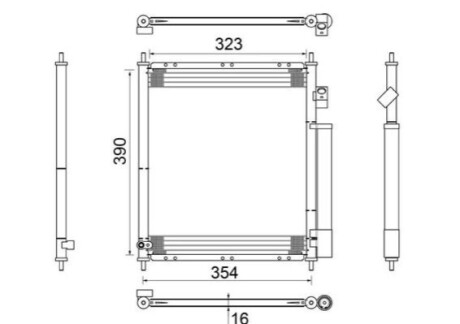 Радіатор кондиціонера HONDA JAZZ 02- MAHLE / KNECHT AC387000S (фото 1)