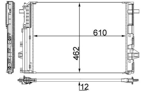 Радіатор кондиціонера MB A-CLASS W169/W176/ B-CLASS W246/W242 2.2CDI/ GLA-CLASS X156 1.5D-2.2D 11- KNECHT AC 446 000S