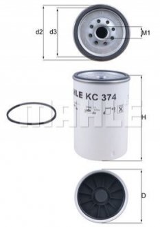 Фильтр топлива - (0004771602, 21088099, 21088101) MAHLE / KNECHT KC374D (фото 1)
