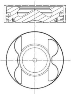 Поршень з кільцями MB 83,51 OM 642 цил. 4-6 MAHLE 001 PI 00107 002 (фото 1)